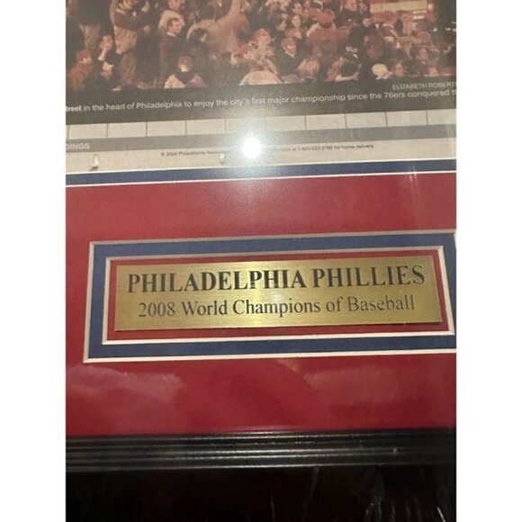 Phillies 2008 World Series Philadelphia Inquirer Original Newspaper Framed - Picture 3 of 4